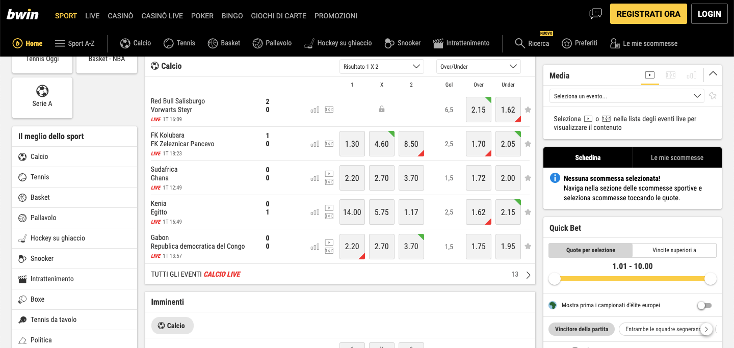 Bwin Scommesse