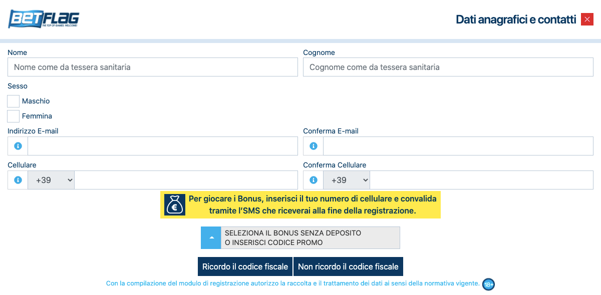 Betflag Registrazione
