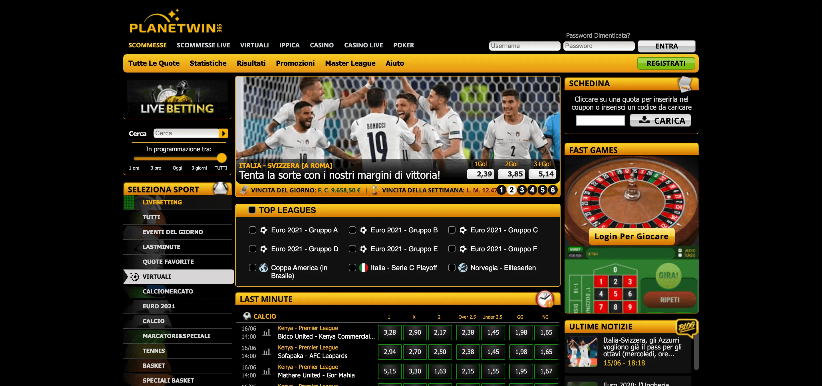 Planetwin365 » Miglior Bookmakers in Italia → Recensioni, Bonus e Quote
