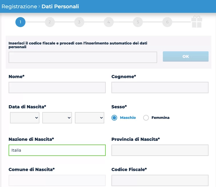 AdmiralYES Registrazione