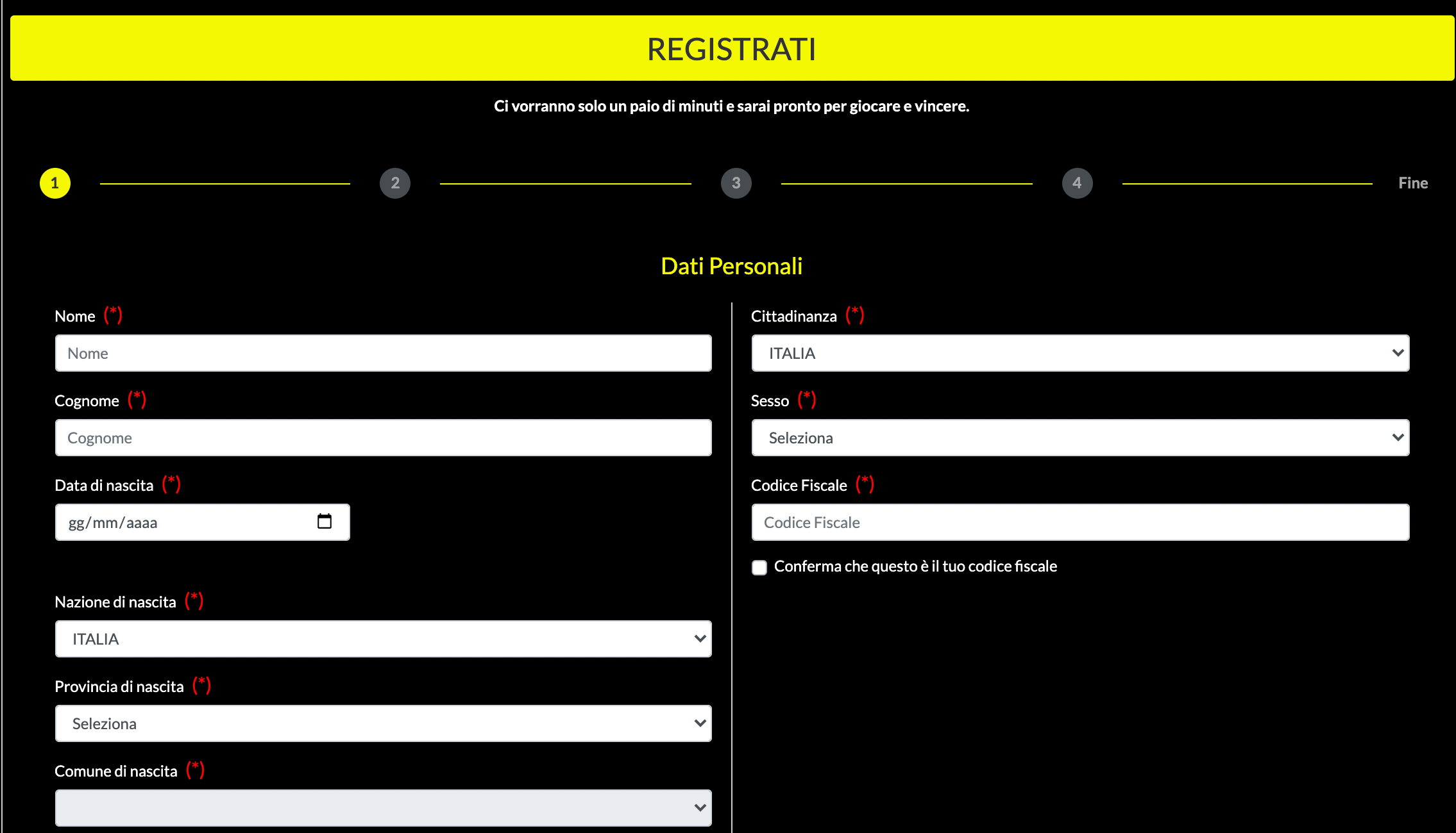 Betn1 Registrazione