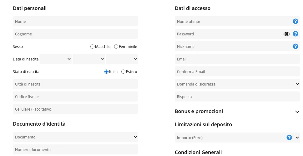 Codere Registrazione